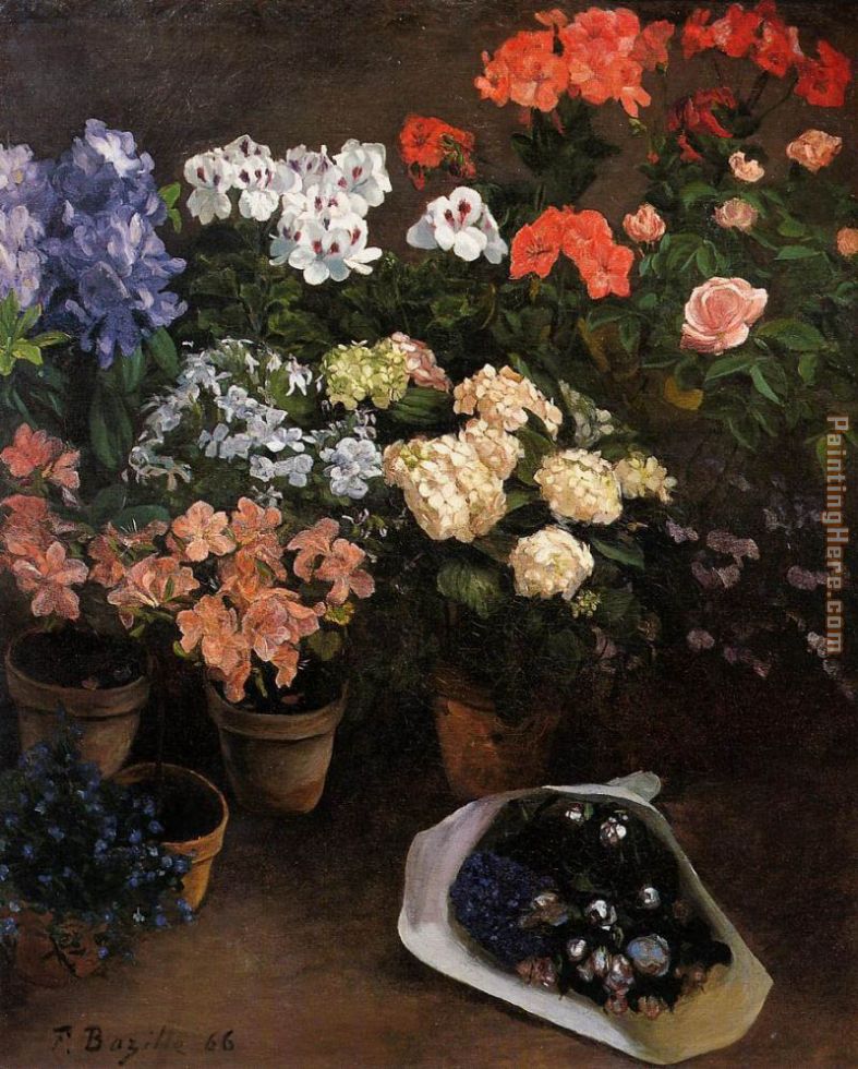Study of Flowers painting - Frederic Bazille Study of Flowers art painting